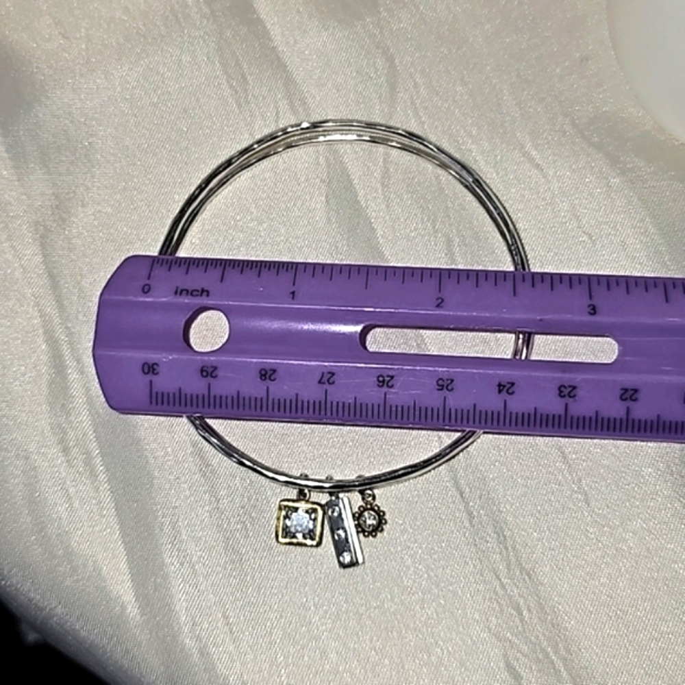 SILPADA  In The Mix Charm Bangle Bracelet  Sterling Silver & Brass B3079 - Picture 7 of 7